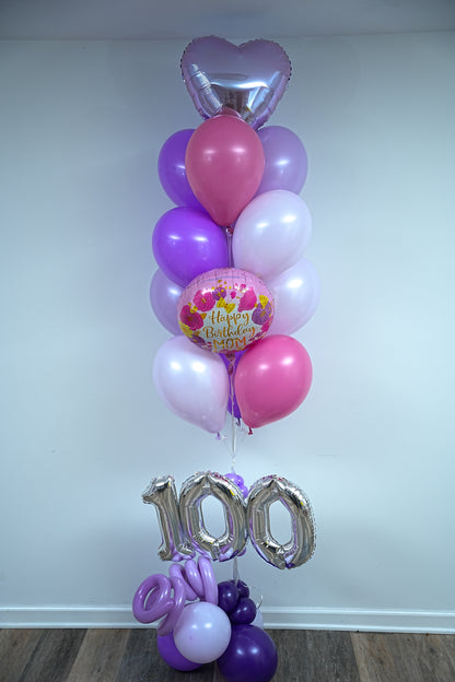 Milestone Birthday Helium Bouquet - Deluxe